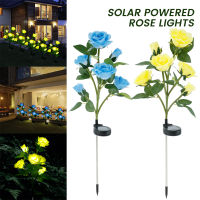 LED Solar Rose Flower Light Outdoor Garden Light Waterproof Artificial Rose Landscape Lamp Yard Solar Lawn Lamp Garden Decor