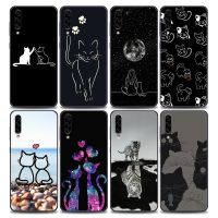 [ขายร้อน]NIQUXIตลกน่ารัก Cat Line Art เคสโทรศัพท์สำหรับ Samsung A10 A20 A30 A30s A40 A50 A60 A70 A80 A90 5G A7 A8นุ่มซิลิโคน