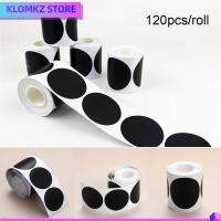 KLOMKZ 120pcs/roll กันน้ำ ขวดแยม กระดานดำ สติ๊กเกอร์ฉลากกลม ปากกามาร์กเกอร์ ป้ายกระดานดำ แท็กขวด