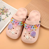 Crocs Jibbitz รองเท้ารองเท้าที่มีเสน่ห์แบบหัวเข็มขัดรองเท้าเครื่องประดับ DIY ถอดได้เครื่องประดับปลาดาวสีมุกอุดตันโซ่สำหรับ Crocs