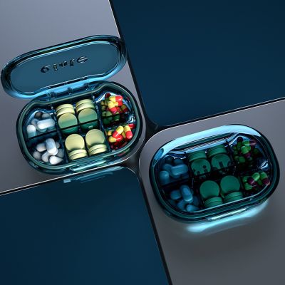 【YF】●  4/6 Pill Proof Dispenser Medicine Organizer Drug Holder Tablet Storage