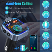 Fm Transmitter Bluetooth-compatible 5.0 Handsfree Car Kit Mp3 Player With