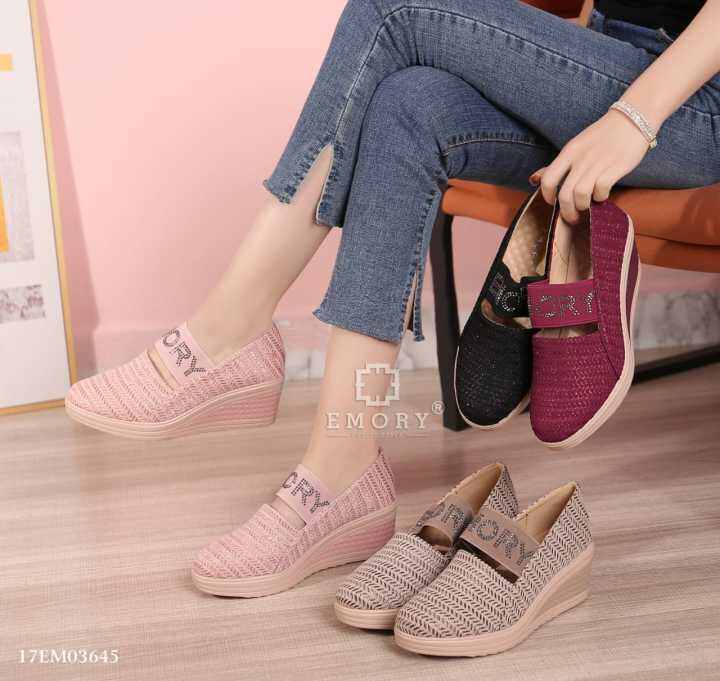 Sepatu hot sale wedges lazada