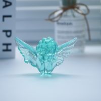 Dark Green Angels Figurines Sparkling Handcrafted Resin Statue Perfect For Home Decor DIY And Gift