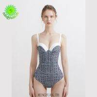 [Mingyuan]Temperament simple style color matching small fragrance style r swimsuit women