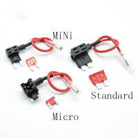 2 ชิ้น 12 โวลต์ Micro/Mini/ขนาดมาตรฐานผู้ถือฟิวส์รถ Add-a-circuit Piggy Back ฟิวส์ TAP อะแดปเตอร์ 10A ATM Blade ฟิวส์-lihaiyan4