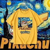 卍♚✑ York Hewlett Pikachu half sleeve T-shirt male 2023 new pokemon cartoon loose big yards ins tide student short-sleeved summer