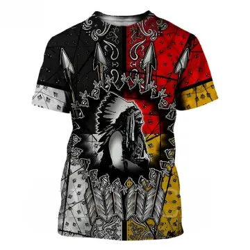 Native American Indian Cool Art 3D Print Tees Men's Women Short Sleeve  T-Shirt