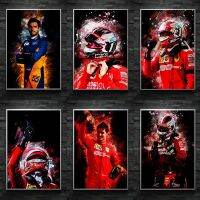 ผ้าใบ F1 Wall Art โปสเตอร์-Max Verstappen Charles Leclerc-F1ภาพวาดผ้าใบ Lewis Hamilton-F1สำหรับตกแต่งบ้าน