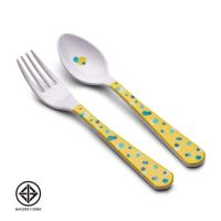 SuperSOSO! ชุดช้อนส้อม Flower-ish Fork Spoon Set (L) ขนาด 18 ซม. (7 นิ้ว) เมลามีน ทนทาน คุณภาพสูง ชายหาด ปิกนิก การ์ตูน เครื่องใช้บนโต๊ะอาหาร เป็นมิตรกับสิ่งแวดล้อม ของขวัญวันเกิด