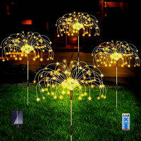 ไฟสวนพลังงานแสงอาทิตย์ที่มี120 LEDs ไฟพลุพลังงานแสงอาทิตย์8โหมดดาวกระจายนางฟ้าไฟ IP65กันน้ำพื้นดินไฟอัตโนมัติเปิดปิด