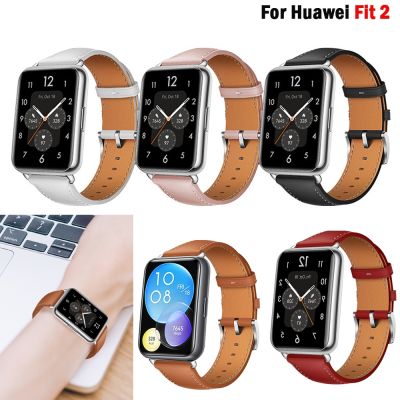 For Huawei Watch Fit 2 Genuine Leather Strap Smartwatch Band Replacement Sport Wristband retro Bracelet Huawei Fit2 Accessories