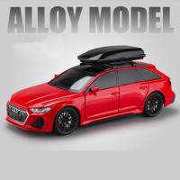 1/24โมเดลรถ Audi Rs6 Avant Station Wagon โมเดลรถโลหะผสมรถของเล่นโลหะหล่อจากเหล็กแบบจำลอง Kids Toys เสียงและไฟ