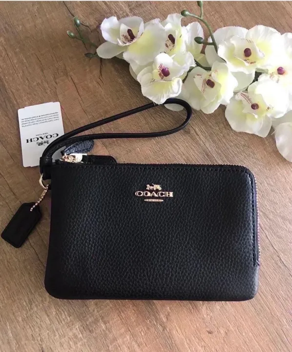Authentic Coach 6649 Double Corner Zip Wristlet Black Lazada PH