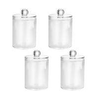 4 Pack Holder Dispenser,10 Oz Clear Plastic Jar Containers for Organizer Storage - Bathroom Accessories