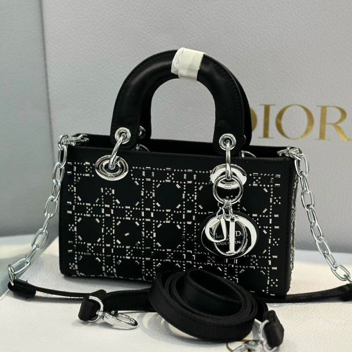 Túi xách nữ Dior màu ghi đính đá phiên bản thời trang cao cấp