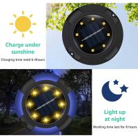 12 LED Solar Buried Lamp In-Ground Light Outdoor Waterproof Multicolor Exterior Sunlight for Garden Yard Lawn Pathway Decoration