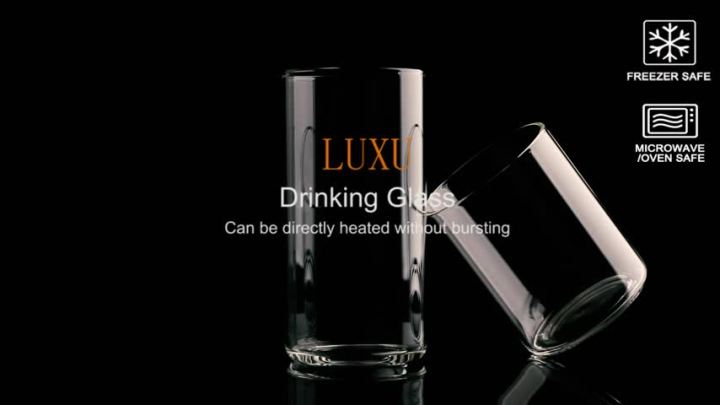 LUXU Drinking Glasses 19 oz, Thin Highball Glasses Set of 4,Clear Tall Glass  Cups For Water, Juice, Beer, Drinks, and Cocktails and Mixed Drinks 