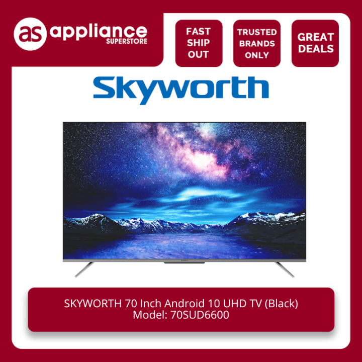 Skyworth 70 Inch Android 10 Uhd Tv (black) 70sud6600 