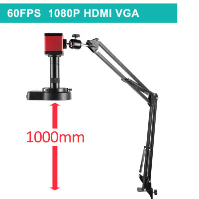 60FPS 1080P กล้องจุลทรรศน์ดิจิตอล HD 150X C-Mount เลนส์ HDMI VGA อิเล็กทรอนิกส์อุตสาหกรรมกล้องจุลทรรศน์กล้องสำหรับซ่อมโทรศัพท์บัดกรี