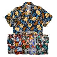 6สี 6ไซส์ เสื้อลายใบไม้ เสื้อสงกรานต์ เสื้อเชิ้ตฮาวาย ไซส์เล็ก ไซส์ใหญ่ Hawaiian Shirt Aloha Hibiscus Chaba Flower Art Holiday HW291