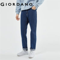 GIORDANO Men Jeans Classic Five-Pocket Denim Jeans Mid Rise Button Closure Zip Fly Simple Fashion Casual Denim Pants 01113079