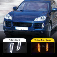 ชุดไฟตัดหมอกแสงวิ่งเวลากลางวันไฟบอกตำแหน่งสัญญาณไฟเลี้ยว LED 1ชุดสำหรับ Porsche Cayenne I 957 9PA 2006 2007 2008 2009รับประกัน2010