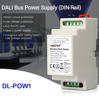 Miboxer ดาลี่หรี่แสงควบคุม Systemdt8 86หน้าจอสัมผัส Dali 5 1ตัวควบคุมไฟ Led Dali Bus แหล่งจ่ายไฟ Din Rail สำหรับโคมไฟ Led