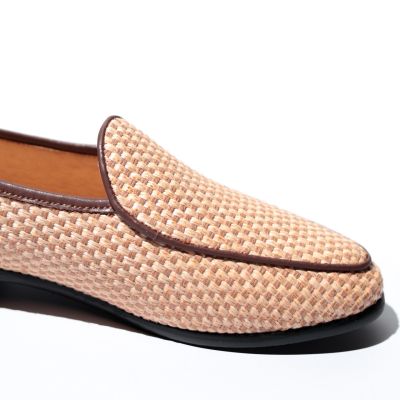 MARS PEOPLES - Belgian loafers สี Almond Raffia สาน