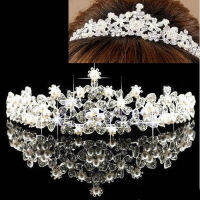 หวานสำหรับ Rhinestone คริสตัลเพิร์ลมงกุฎ T Iara หรูหราเจ้าหญิงคาดศีรษะหรูหราเจ้าสาวดอกไม้พรหมเครื่องประดับจัดงานแต่งงานหูฟัง