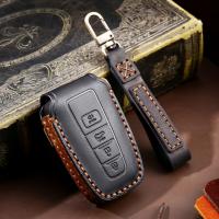 ﹊◇✟ Leather Car Key Case Cover Case Fob Protector Accessories for Toyota Carola Vios Camry Corolla Keychain Holder Keyring Shell Bag