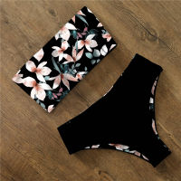 Bikini 2021 Swimwear Swimsuit Women Print High Waist Bikini Set Back Cross Bandeau Bathing Suit Female Beach Wear Biquini