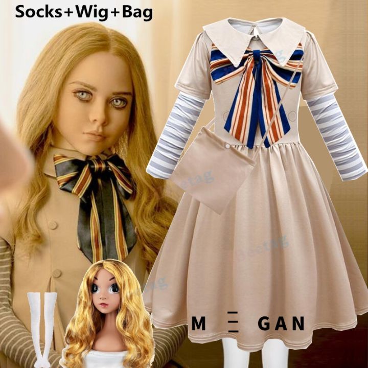 【full Set】2023 M3gan Movie Megan Cosplay Costume Ai Doll Robots Halloween Party Cosplay Costume 3212