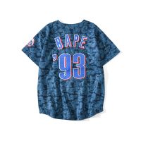 BAPE ผู้ชายและผู้หญิงแฟชั่นลำลองเสื้อยืดแขนสั้น