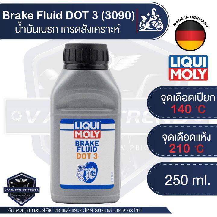 น้ำมันเบรค LIQUI MOLY Brake Fluid DOT 3 น้ำมันเบรคเกรดสังเคราะห์ กล้า