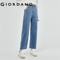 GIORDANO Women Denim Jeans High Waist Wide Leg Fashion Denim Pants Lightweight Ankle Length Comfort Casual Denim Pants 18423002