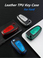 Leather TPU Car Key Case Cover For Ford Ranger C-Max S-Max Focus Galaxy Mondeo Transit Tourneo Custom Auto Key Holder keychain