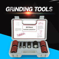 20pcs Spindle Sanding Drum Sander Tool Kit Set Rubber drums+Sanding sleeves with Case for Drill Press