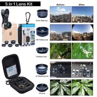 APEXEL 11 in 1 Phone Camera Lens Kit Fisheye Wide Angle Macro Lens CPL ND Filter Kaleidoscope and Telescope Lens for Smartphone