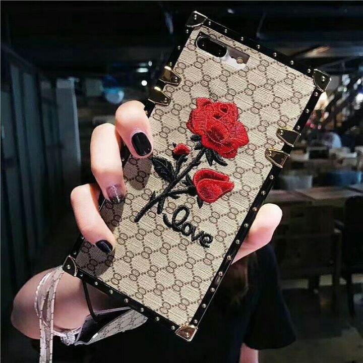 jiefie-เคสโทรศัพท์ภาพดอกไม้ลายดอกกุหลาบสำหรับ-samsung-galaxy-note-10-note-10-plus-note-9-note-8-note-20-20-บั๊มเปอร์หนังทรงสี่เหลี่ยมหรูหราพิเศษพร้อมสายคล้องโทรศัพท์ฝาหลัง