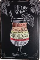 AMERICAN WIT 8" x 12" Popular Cocktails and Drink Bar Mix Recipes Menu for Bartenders on Metal Tin Sign Wall Decor Plaque Poster (Margarita)