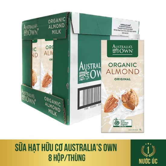 Sữa hạt hạnh nhân hữu cơ australia s own organic vị cơ bản thùng 8 hộp 1l - ảnh sản phẩm 1