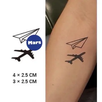 3D Plane TAttoo on forearm | paper plane rocket shadow tattoo - YouTube