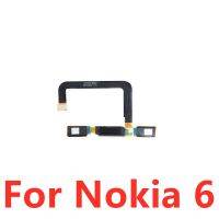 สำหรับ Nokia 5 6 8เมนูปุ่มหน้าแรกกุญแจหลังสัมผัส ID ลายนิ้วมืออะไหล่สายเคเบิลยืดหยุ่นริบบิ้นเซ็นเซอร์