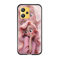 เคสป้องกันขั้นสูงสำหรับ Realme Narzo 20 20 Pro 30A 50 50 5G 50A 50A Prime 50i 50 Pro 5G 60 5G 3D Smile เคสโทรศัพท์เจ้าหญิงเคสกันกระแทกกระจกเทมเปอร์เรียบเนียน