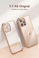 หรูหราชุบกรอบ TPU ซิลิโคนสำหรับ IPhone 11 12 13 Pro Max Mini XR X XS กันกระแทกใสสำหรับ IPhone 6 7 8 Plus SE 2020ฝาหลัง