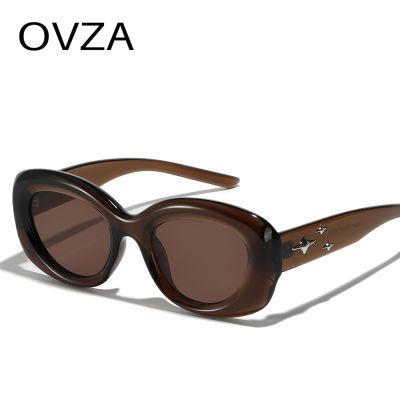 OVZA แว่นตาวินเทจเรโทรออกแบบแบรนด์แว่นตารูปวงรีขนาดใหญ่สำหรับผู้ชาย S4010ป้องกันรังสียูวี