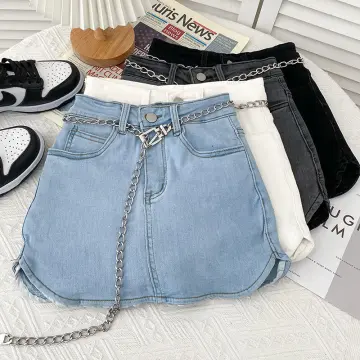 Denim Skirt Women's Zipper High Waist Irregular Korean Short Mini