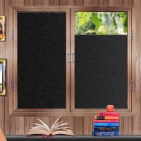 Total Blackout Window Film Privacy 100% Light Blocking Black Glass Tint Sticker  Static Cling Glass Window Sun Blocker for Home Window Sticker and Fil