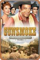 Gunsmoke ภาพยนตร์วินเทจสัญญาณดีบุกภาพยนตร์โปสเตอร์ที่มีชื่อเสียงโปสเตอร์ทีวีมนุษย์ถ้ำคาราโอเกะของขวัญย้อนยุคการตกแต่งบาร์คาเฟ่การตกแต่งศิลปะวินเทจ8 "X12" ป้ายโลหะ